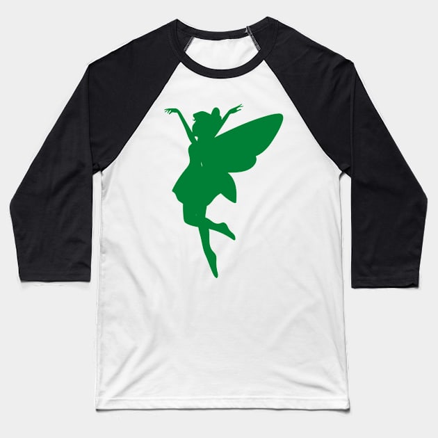 Fairy Silhouette Baseball T-Shirt by Felicity-K